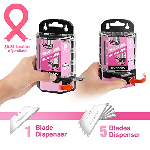 WORKPRO 100-Pack Utility Knife Blades - style: SK5(pink)