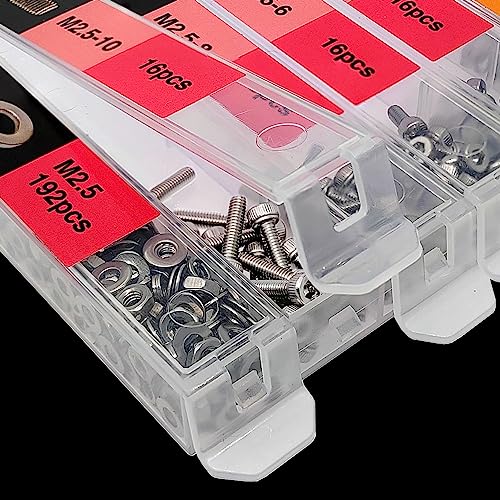 EEEEE 982pcs M2 M2.5 M3 M4 M5 M6 Hex Socket Cap Screws Head Cap Screws 304 Stainless Steel Nut Bolt Kit Screw Assortment Set with Machine Assorted Washer Small Spring Washer and Nut Set - size: M2 M2.5 M3 M4 M5 M6 982 pieces