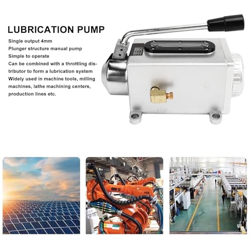 Generic Manual Lubricating Oil Pump, 500CC Hand Lubrication Pump CNC Pump Oiler 4mm Double Oil Outlet for Punching Milling Machine Tool, Hand Oiler Lubricator Lubricating Oil Pump for Mill