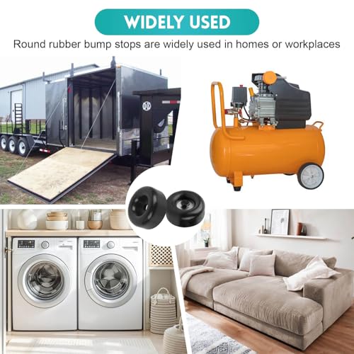 Trailer Ramp Door Bumpers Replacement, Round Rubber - 4pcs