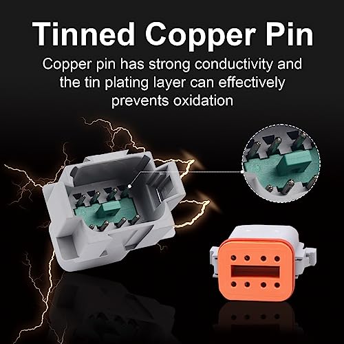 Exqutoo 4Pack 8-Pin DT Connector Male and Female Wire Connectors - size: 8-pin/4pack