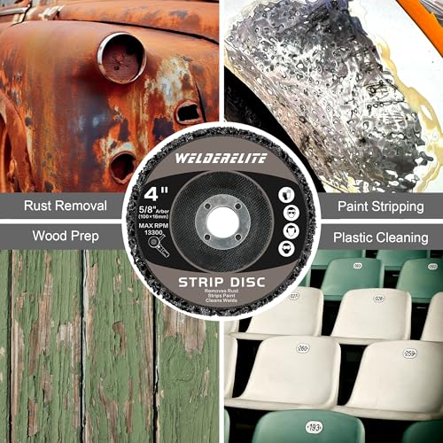 12 Pack 4" x 5/8" Grinding Discs for Angle Grinder Rust Paint Stripping Wheels, Metal & Wood Surface Cleaner-Black - style: 4 in - 12 pk
