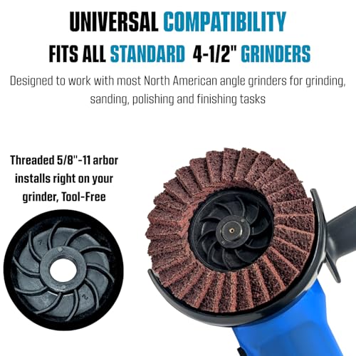 5pk 4-1/2in Surface Conditioning Disc Angle Grinder, 5/8-11 Threaded Arbor