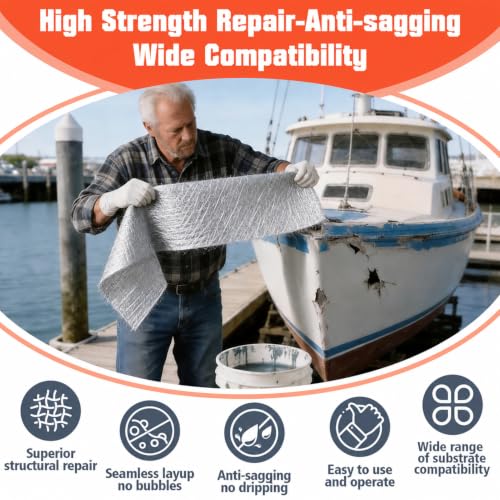Fiberglass Repair Kit, Anti Sagging Formula, No Drip Run During Curing - color: B