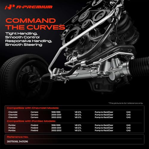 A-Premium Power Steering Pressure Hose Line Assembly, Pump to Gear/Rack