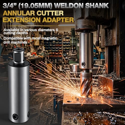 Annular Cutter Extension 4''/100mm for 3/4" Weldon Shank - size: 4''/100mm