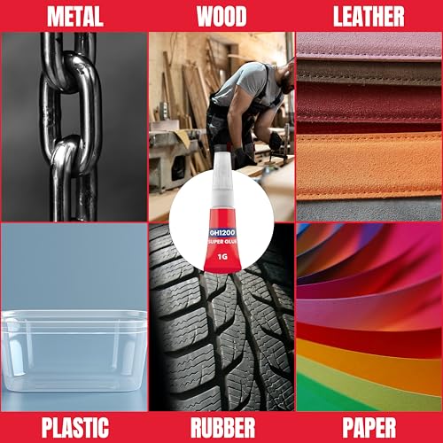 GH1200-1 Gram (Pack of 48) Single-Use Super Glue All Purpose, Super Fast, Thick & Strong Adhesive Superglue, Cyanoacrylate Glue for Hard Plastics, DIY Craft, Ceramics, Frame, Leather, Metal Etc - style: 1 Gram x 48 PCs Super Glue