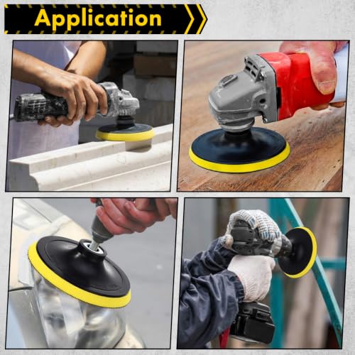 Lothee 20 Pack 5" Hook and Loop Backing Pads 125 mm, 5" Foam Backer Pad with 5/8"-11 Thread Shank Adapters Compatible with Angle Grinder Drill for Sanding Discs Buffing Pads - size: 125 mm