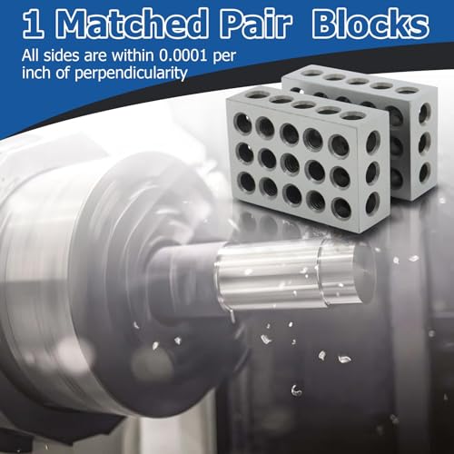 WFLNHB 1 Matched Pair Accuracy 1 x 2 x 3 Inch Blocks 23 Holes 0.0002" Machinist 1-2-3 Set - size: 1" x 2" x 3", style: 23 Holes