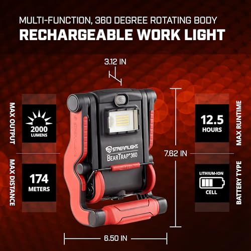 Streamlight 61523 BearTrap 2,000-Lumen Work Light Rechargeable Lantern