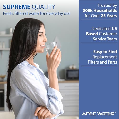 APEC Water 5-TCR-3-8, 10" Inline Carbon Filter, US Made, Quick Connector - style: Quick Connect 3/8" Carbon Filter