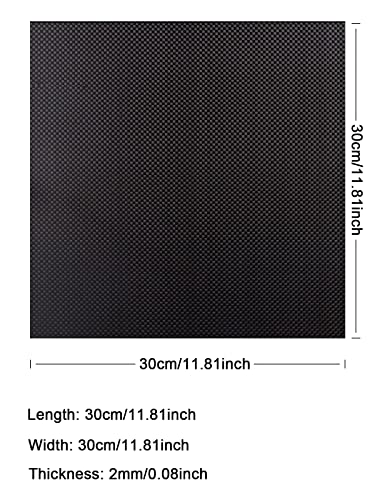 Kalolary Carbon Fiber Board Plate 300 X 300 X 2 MM, Carbon Fiber Sheets - size: 300 X 300 X 2 mm, style: Plain weave