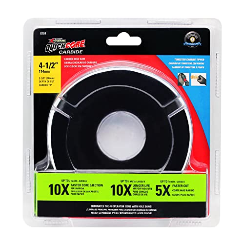 Disston QUICKCORE 4 1/2" TCT Tungsten Carbide Tipped Hole Saw 10X Faster CORE Ejection Quick Change E0100194 - style: 4 1/2"94
