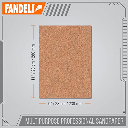 Fandeli Multi-Purpose Sandpaper - 220 Grit, 50 Sheets of 9'' x 11'', Ideal for Metal and Wood, Hand Sanding and Orbital Sanders - style: 220 grit