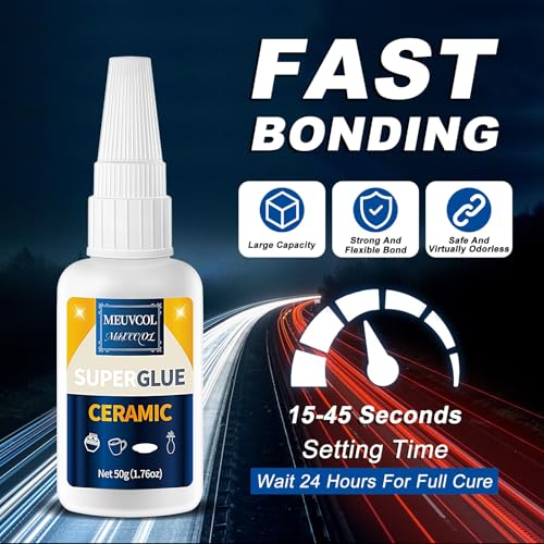 Ceramic Glue 100g,Waterproof & High-Strength Instant Porcelain Pottery Glue - size: 100g