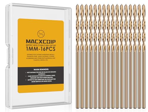 Metric 16Pcs 1mm M35 Cobalt Drill Bit Set - size: 1 mm (16 pcs)