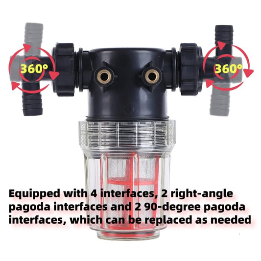 3/4''1/2''hose barb filter, sedimentation filter accessories for inlet water of pressure washer (304 stainless steel, with 40 mesh and 100 mesh filter screens)