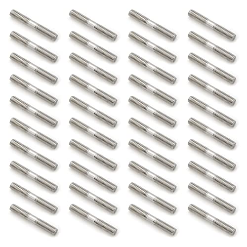 40 Pieces Stainless Steel Double End Threaded Stud Screw Bolt (M6 x 40mm)
