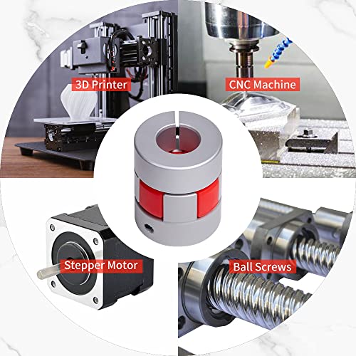 Aluminium Plum 3 Pieces Flexible Shaft Coupling Diameter 25mm Length 30mm Connector Flexible Coupler for 3D Printer CNC Machine and Servo Stepped Motor (D25 L30, 6-10mm) - size: 6mm to 10mm