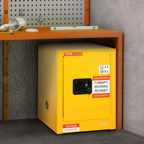VEVOR Flammable Cabinet 17" x 17" x 22", Galvanized Steel, Safety Cabinet, Adjustable Shelf Flammable Storage Cabinet, for Commercial Industrial and Home Use: Industrial & Scientific - size: 17" x 17" x 22"