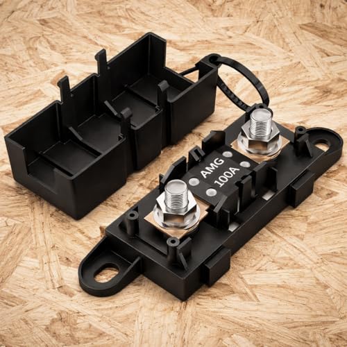 MGI SpeedWare MEGA Fuse Holder – Heavy Duty Bolt-Down Battery Fuse Block for Automotive, Marine, RV & High Current Power Distribution Systems (No Fuse) - size: No Fuse