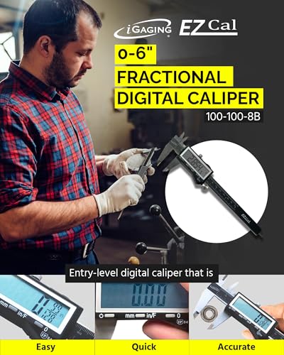 iGaging IP54 Electronic Digital Caliper 0-6" Display Inch/Metric/Fractions Stainless Steel Body