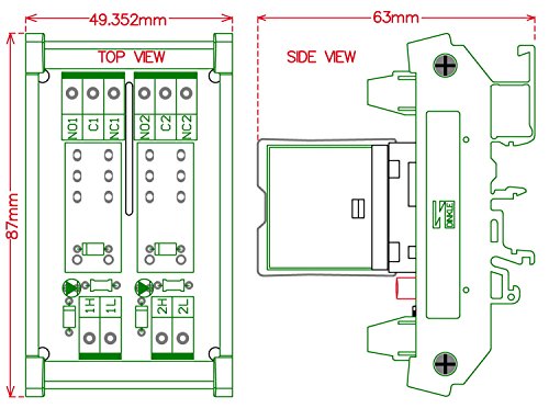 Electronics-Salon DIN Rail Mount AC/DC 24V Control 2 SPDT 16Amp Pluggable Power Relay Module, G2R-1-E - style: 2 Channel 24V