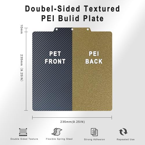 PET+ PEI Build Plate for Flashforge Adventurer 5M/5M Pro 235x235mm - color: PEI+PET, size: Adventurer 5M 235mm