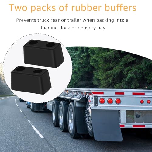Guards Dock Buffers 6" x 3" x 3", Heavy Duty Rubber Bumper Block, 2-Pack - size: 2PCS