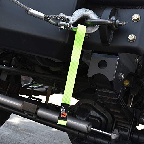 Agency 6™ Winch Hook Pull Strap - Safety Yellow - 1 INCH Wide - Heavy Duty - Made in the U.S.A.