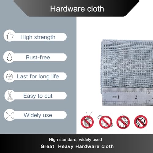 1/8 inch Galvanized Hardware Cloth Wire Mesh Screen Roll (24in x 20ft)
