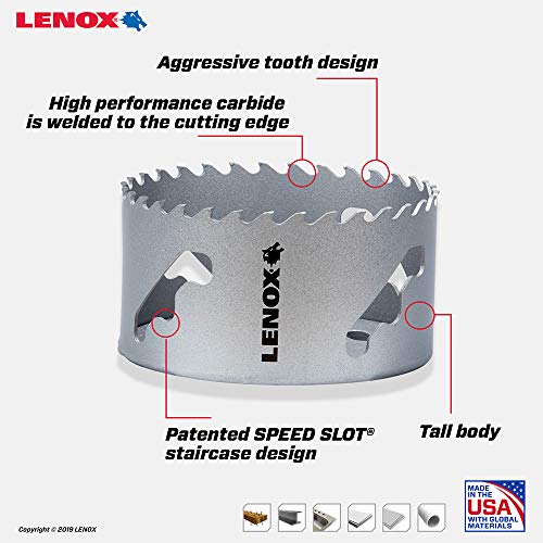 LENOX Tools Carbide Hole Saw, 3 1/2-Inch (89 mm) (LXAH3312) - style: 3 1/2-Inch (89 mm)