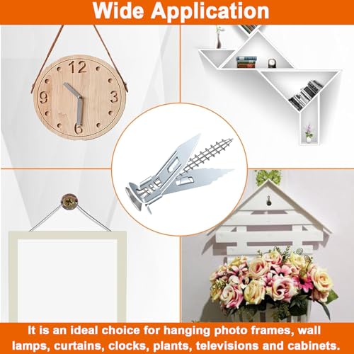 200 Pcs Self Drilling Drywall Anchors with Screws,100 Sheetrock Anchors (0.47x1.18 Inch) &100 Zinc Expansion Screws,Upgraded Zinc Plated Steel,No Drill Needed,Perfect for Wall Hanging(Sliver) - color: 200PCS-0.47x1.18 inch-Silver