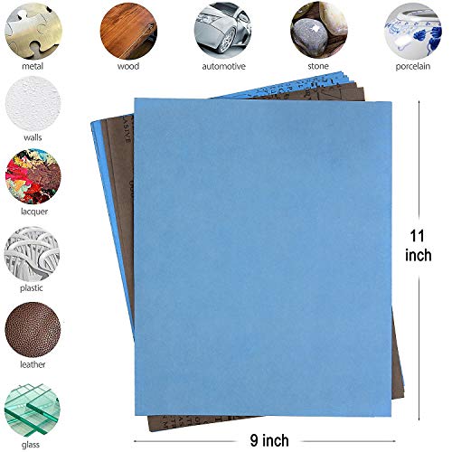 9x11 inch 10 Sheets Sandpaper, Wet or Dry 7000-15000 Grit 5 Assortment Sand Paper, Extra Fine Precision Abrasive Pads for Automotive Sanding, Wood Turing Finishing, Metal Furniture Polishing - color: 10pcs (7000 to 15000)