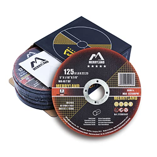 Merryland 25 Pack Cut Off Wheel 5 inch 1/16 Metal Iron Stainless Steel - size: 5 X 0.065 Cutting for Stainless Steel Metal