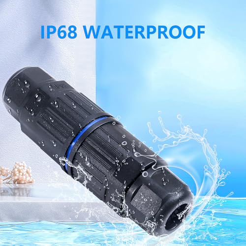 5PCS IP68 Waterproof Junction Box, Outdoor 3 Way Electrical Cable Connector, Replaceable Lever Wire Connectors for AWG 28-12, Quick Screwless Installation - color: 3 pin, 5pcs