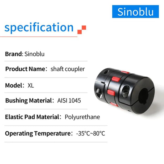 D54L78 Bore 14-17mm 45 Steel (AISI 1045 Steel) Flexible Elastic Shaft Coupling XL2 Type Jaw Coupling with elastomeric Spider for Medium and Large Equipment - size: 14mm-17mm