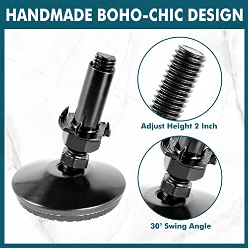 M10 Swivel Leveling Feet with 2" Thread Length - Black, 8 Set - color: Black, size: M10 x 50mm