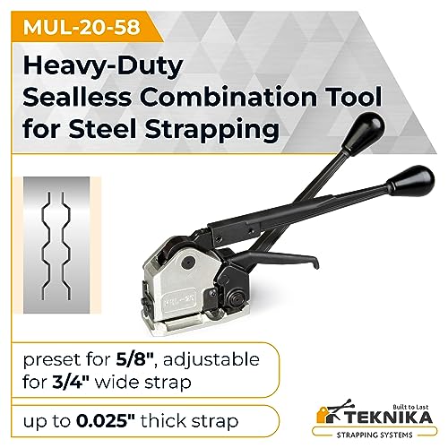 IDL Packaging Teknika MUL-20-58 Heavy Duty Sealless Combination Tool for High Tensile Steel Strapping, 5/8" Strap Width - size: 5/8"