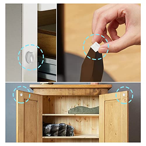 LOMIMOS 200pcs Cabinet Door Bumper,Soft Self Adhesive Clear Sound Dampening Rubber Pad Stopper Protector for Wall Furniture Drawer(Hemispherical) - size: 200pcs