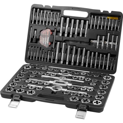VEVOR Tap and Die Set 116 Pcs Metric and SAE Size Bearing Steel Taps Dies - size: 116pcs