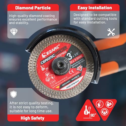 EZARC 3 Inch Super Thin Diamond Tile Blade, 3/8" Arbor, 2-Pack - size: 3 Inch
