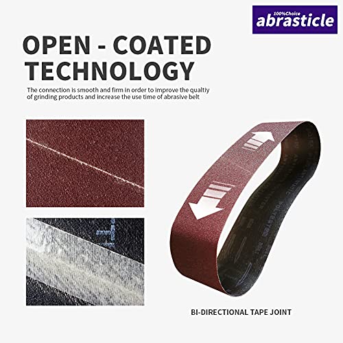 15 Pcs 4 x 21 Inch Assorted Aluminum Oxide Sanding Belts - 80/120/150/240/400 Grit - size: 4x21(15pcs)
