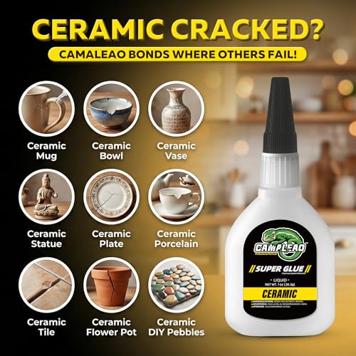Ceramic Super CA Glue 1oz +1g Kit for Pottery Porcelain Mugs Clay Dishes - style: Ceramic Glue