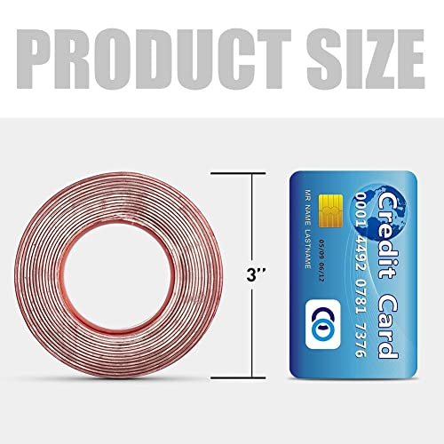 VERSAF Double Sided Tape Heavy Duty, 1/2" Clear Acrylic Mounting Nano Tape with Strong Adhesive, Removable for Wall Decor Art, Carpet, LED Lights, Car Glass, DIY Crafts, Poster (10FT) (Pack of 3) - size: 1/2 (Pack of 3)