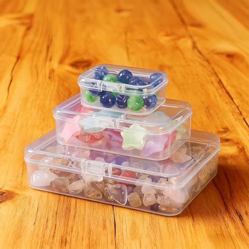 LJY 28 Plastic Boxes, 3 Sizes for Beads - color: Clear