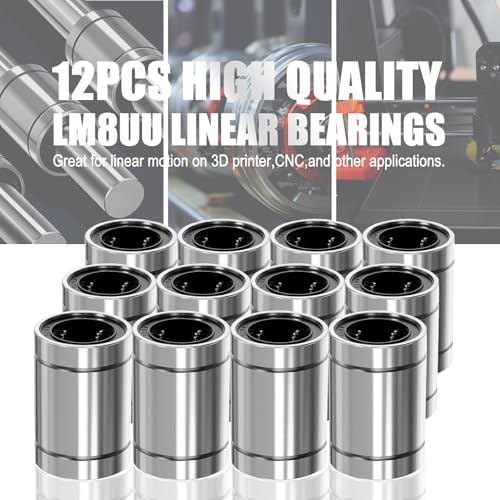 12Pcs LM8UU Linear Ball Bearings