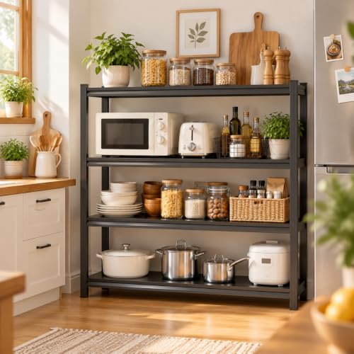 Metal Book shelf, Adjustable Industrial Bookcase with Double-Layer Columns - size: 36"Wx 16"Dx 55"H
