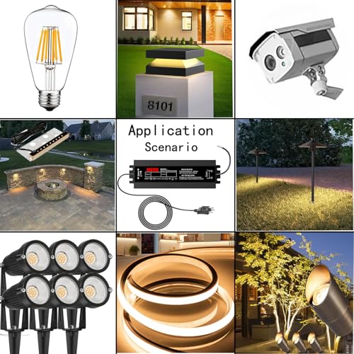 LED Driver 60W, Waterproof IP67 Power Supply AC110-265V to 12V DC 5A Low Voltage Transformer Ultra Thin Adapter,with UL 3-Prong Plug for Outdoor LED Lights, Computer Project,Water Pump etc