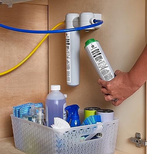 GE Under Sink Water Filter Replacement, Dual Flow, Reduces Sediment, Rust & Other Impurities from Water, Fits GXK255TBN Under Sink Filtration System, Replace Every 6 Months, FQK2J, 2 Filters - size: 2 Count (Pack of 1)